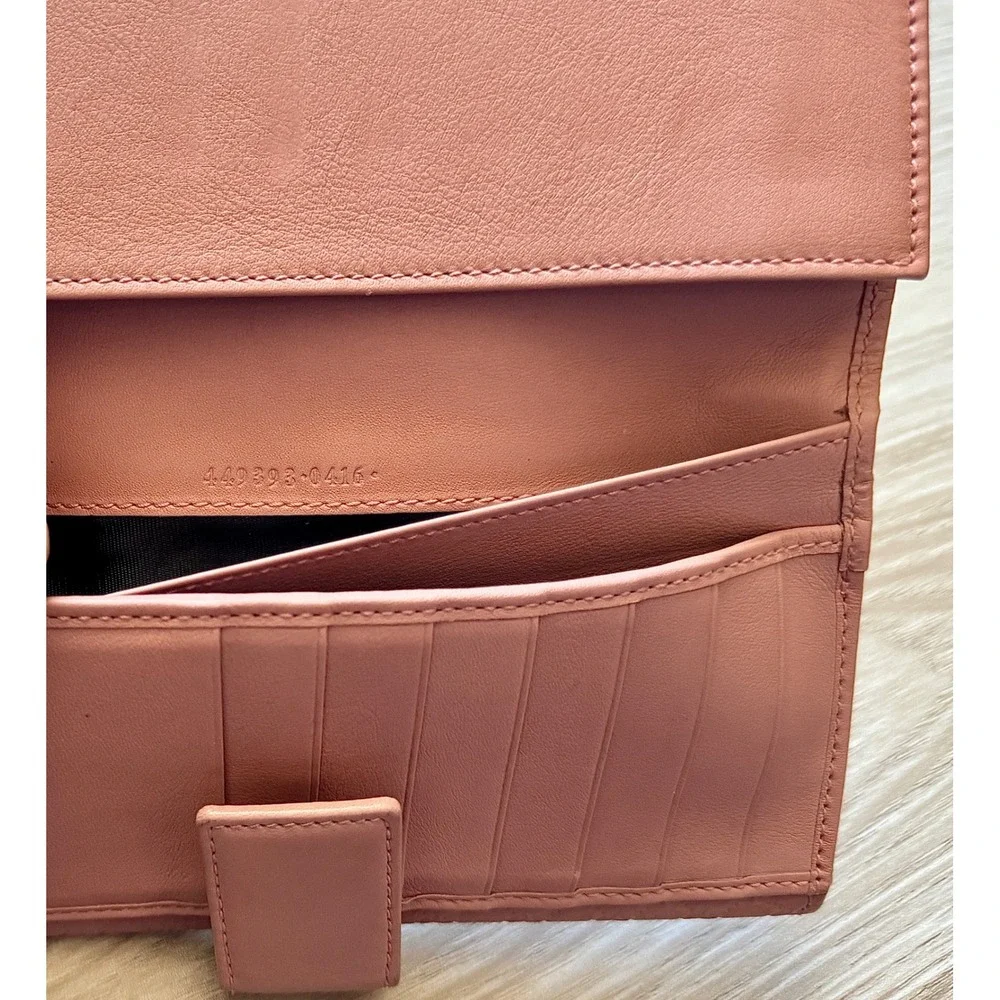 Gucci Microguccissima Pink Leather Continental Wallet GG Monogram 449393
